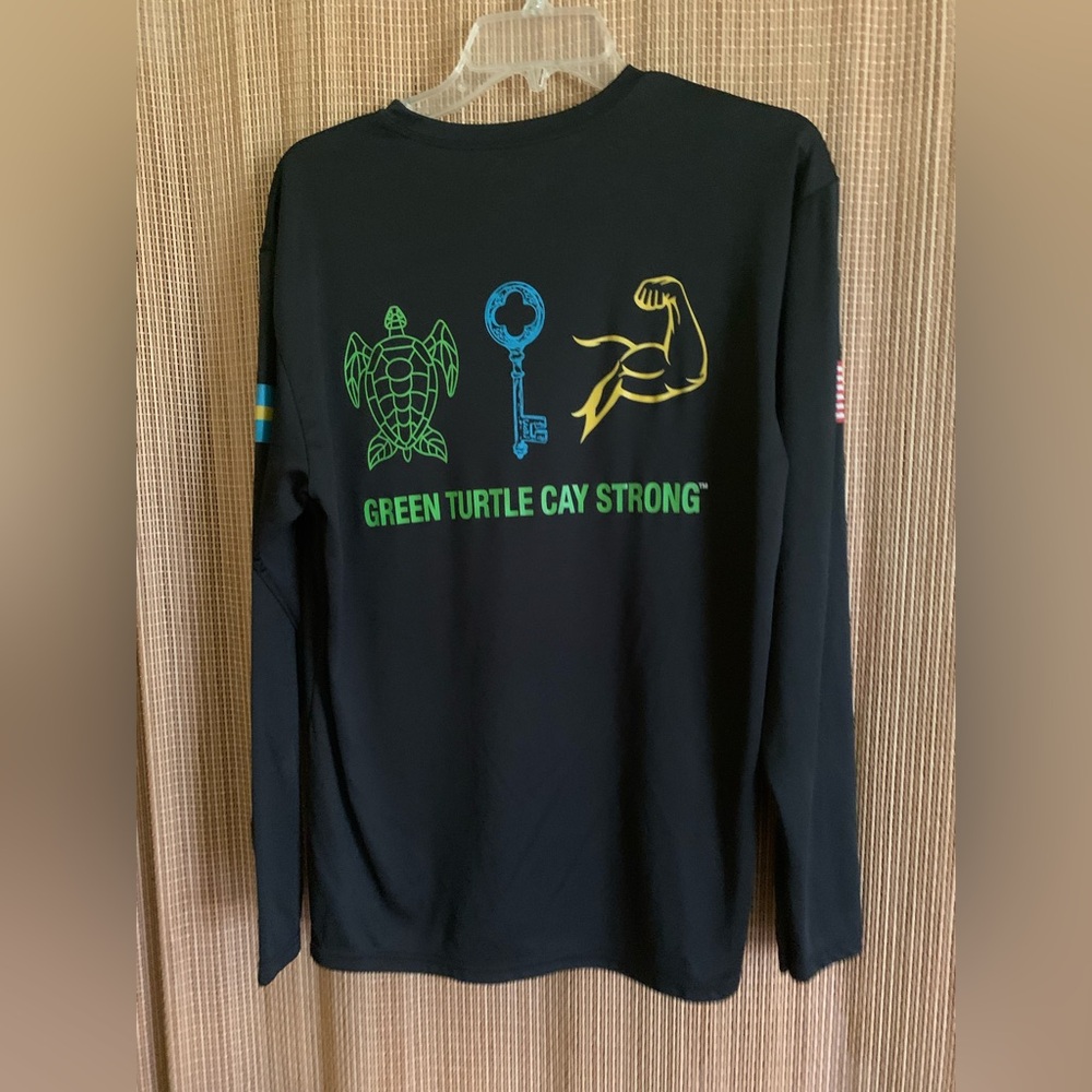 Black LS Rash Guard Tee with Flag Accents